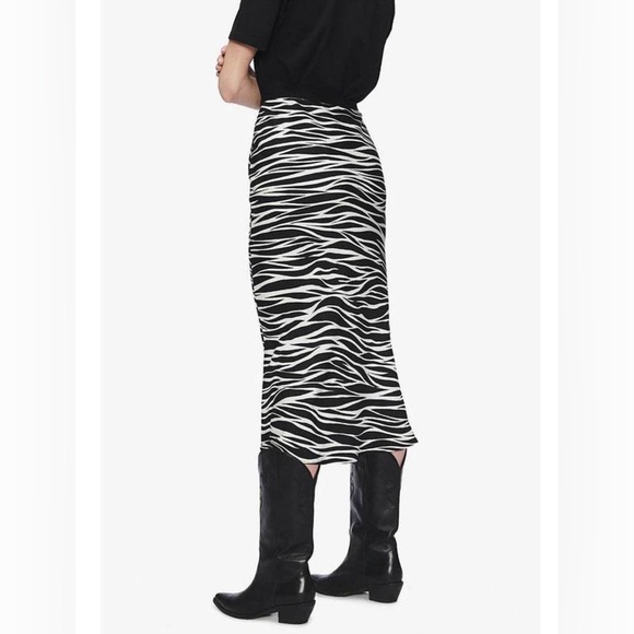 ANINE BING Bar Silk Skirt Zebra Print Size Small midi skirt, maxi skirt for some - Picture 1 of 7
